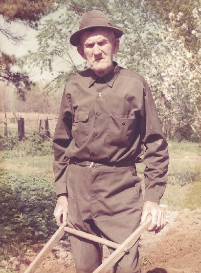 John William Conner plowing his garden on his 90th Birthday on April 12, 1968